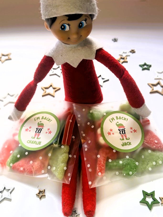 The Elf is back! Personalised Christmas Sweet Pouches