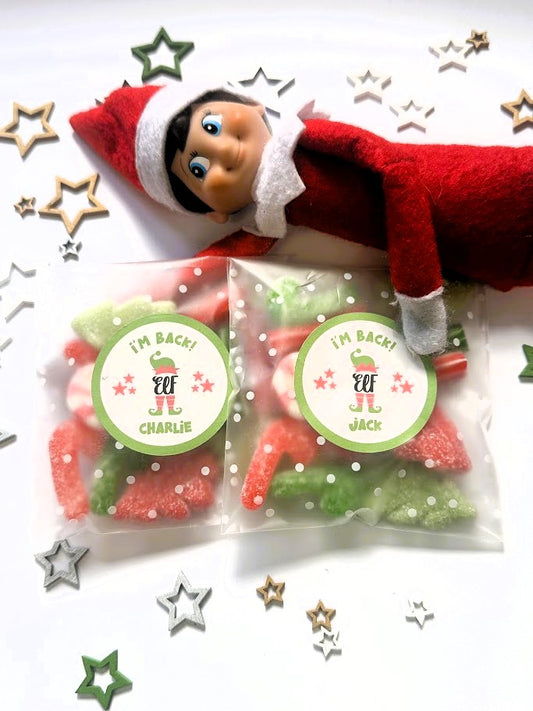 The Elf is back! Personalised Christmas Sweet Pouches