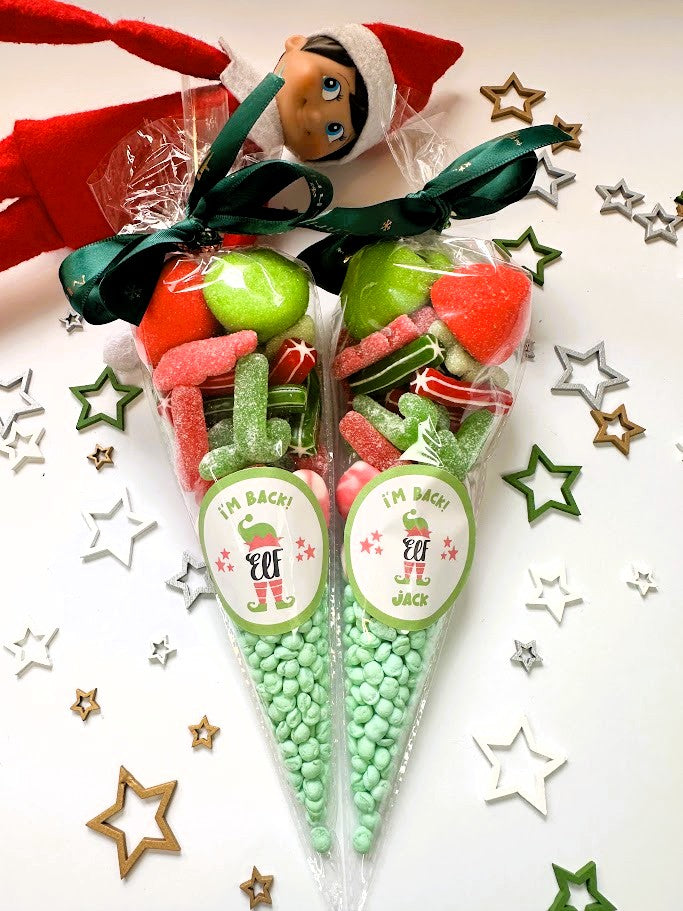 The Elf is back! Personalised Christmas Sweet Cones