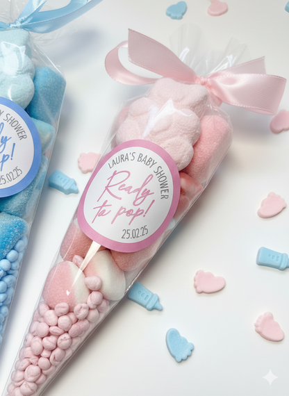 Baby Shower, Gender Reveal Sweet Cone