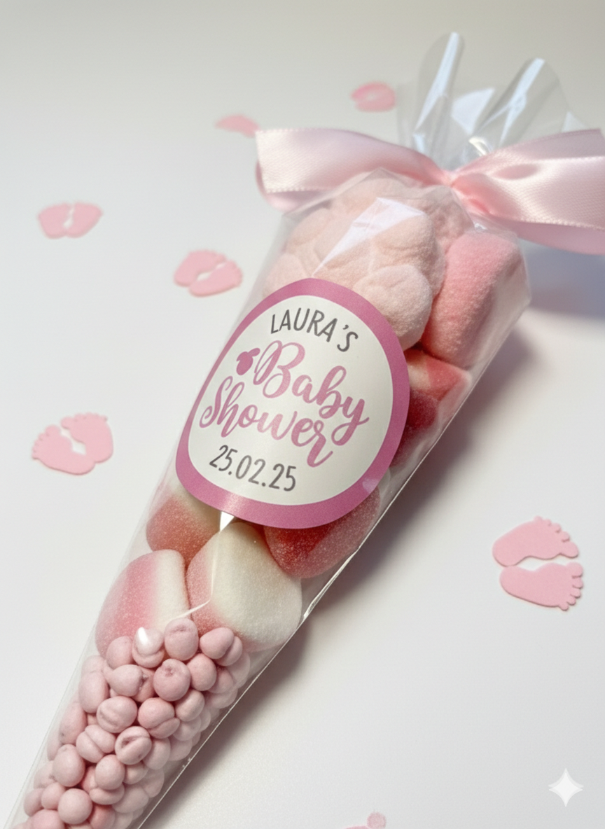 Baby Shower, Gender Reveal Sweet Cone
