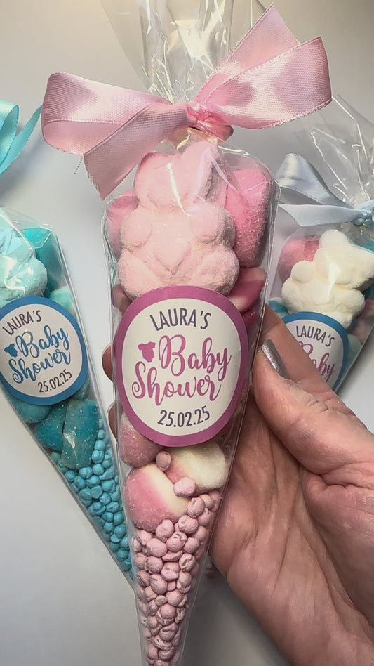 Baby Shower, Gender Reveal Sweet Cone